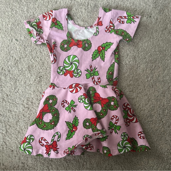 Spoiled and Flashy 12-18 Mo Pink Holiday Dress Mickey - Picture 4 of 4